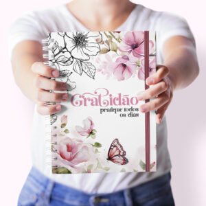 Caderno Pautado 100 folhas Gratidão A5 148mm x 210mm